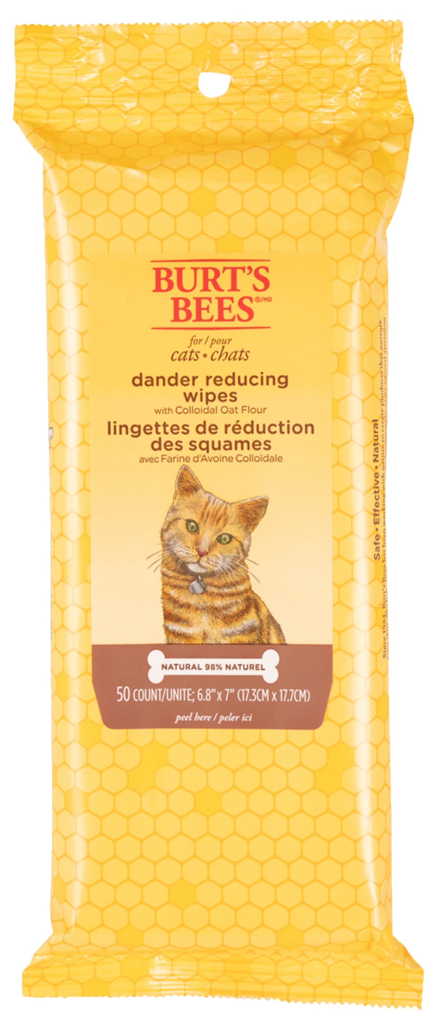 Dander Reducing Grooming Wipes for Cats, 50 Wipes