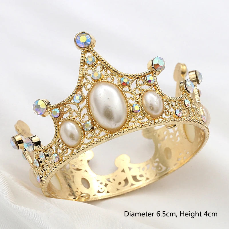 Cute Small Tiaras for Girls and Boys Little Crown Prom Birthday Cake Royal Diadem Hair ornament Bridal Jewelry Doll Decoration