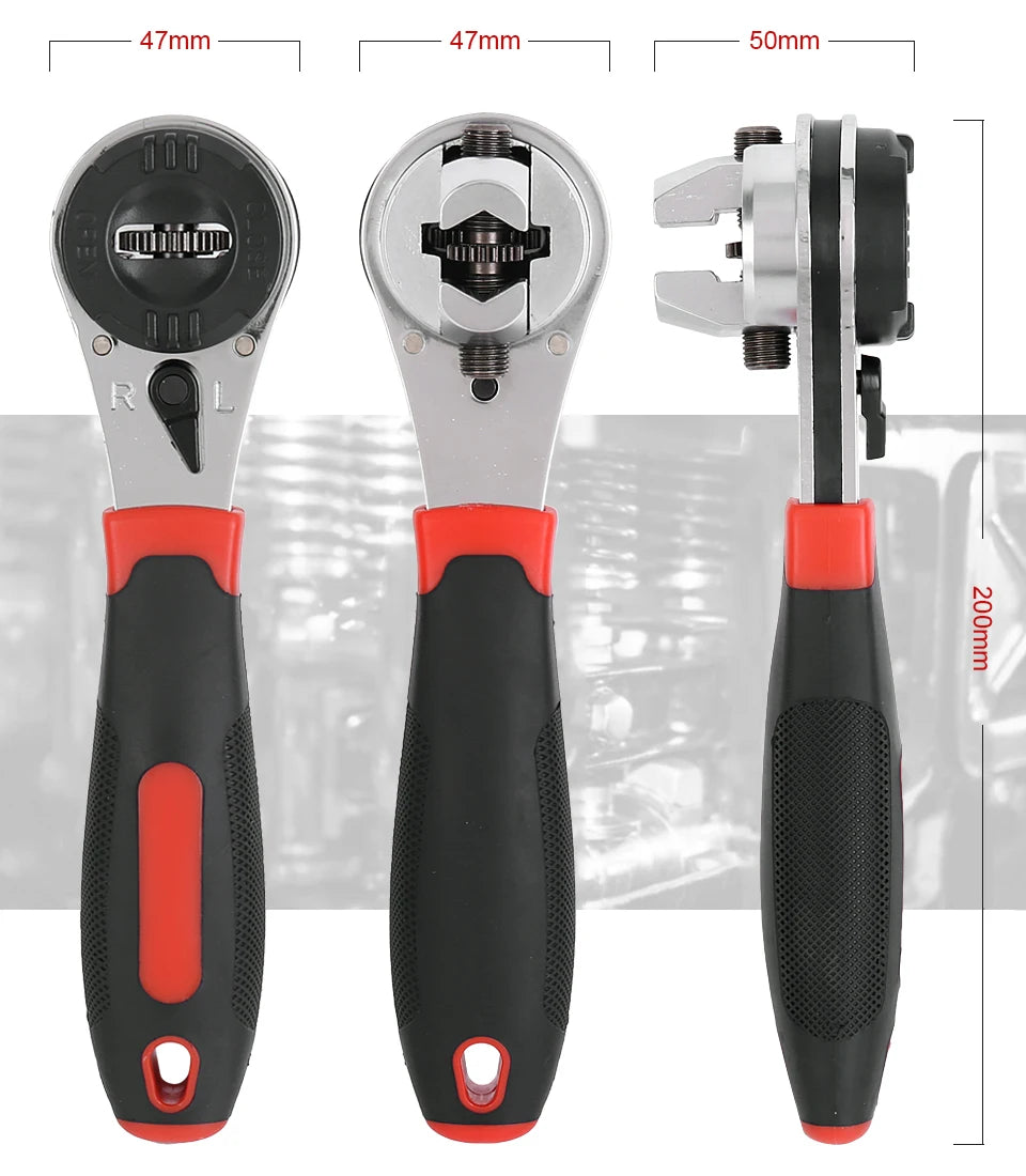 Multifunctional Ratchet Wrench Adjustable 6-22mm Screw Universal Adjustable Ratcheting Wrench Repair Hand Tools