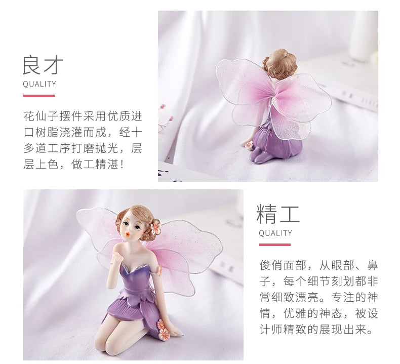 Fairy Girl Ornaments Cute Home Decoration Accessories Home Decor Miniature Figurines Miniature Garden