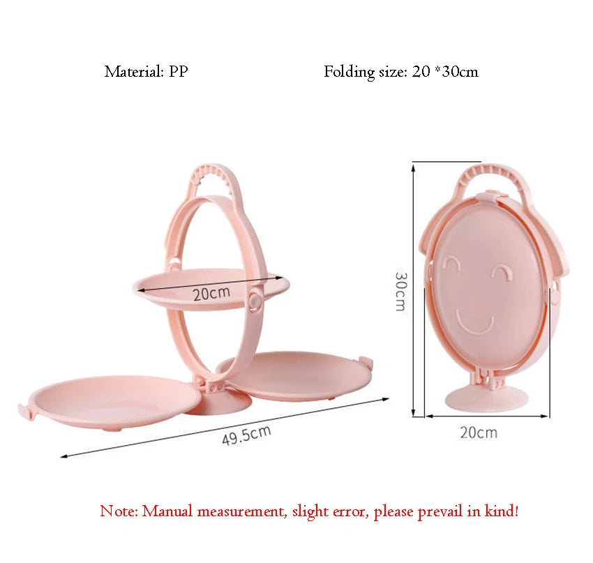 Creative Double Layer Folding Fruit Tray Desserts Plate Living Room Tea Table Snack Plates Cookies Dish Dry Fruits Nuts Trays