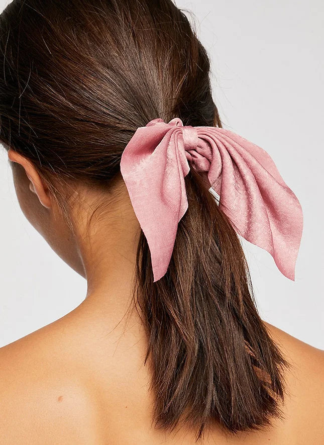 New Chiffon Bowknot Elastic Hair Bands For Women Girls Solid Color Scrunchies Headband Hair Ties Ponytail Holder Hair Accessorie