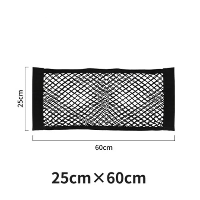 Trunk Storage Net, Universal Car Nylon Cargo Storage Netting Wall Sticker Add on Storage Pouch Bag for Tissues/Bottles/Groceries