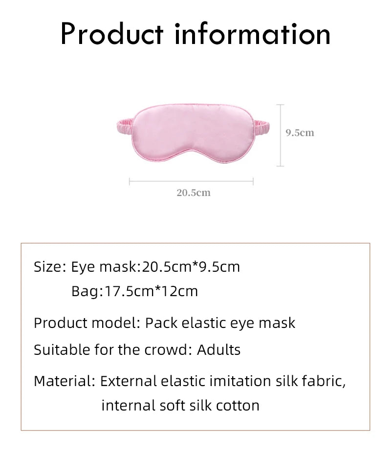 Silk Sleeping Eye Mask with Carrying Pouch Bag Travel Sleep Eyeshade For Women Man Nap Cover Comfortable Eye Patch Help Rest