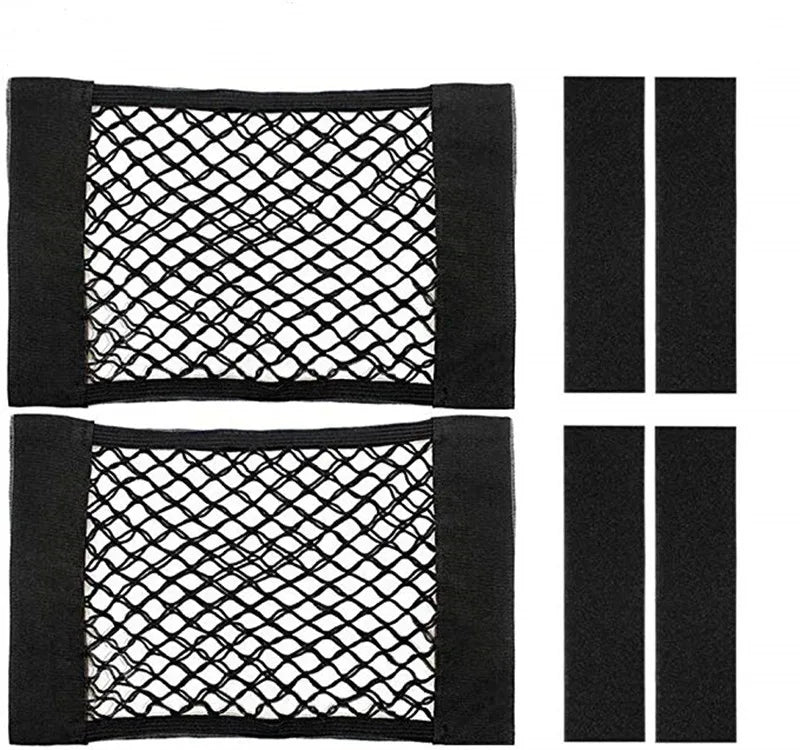 Trunk Storage Net, Universal Car Nylon Cargo Storage Netting Wall Sticker Add on Storage Pouch Bag for Tissues/Bottles/Groceries