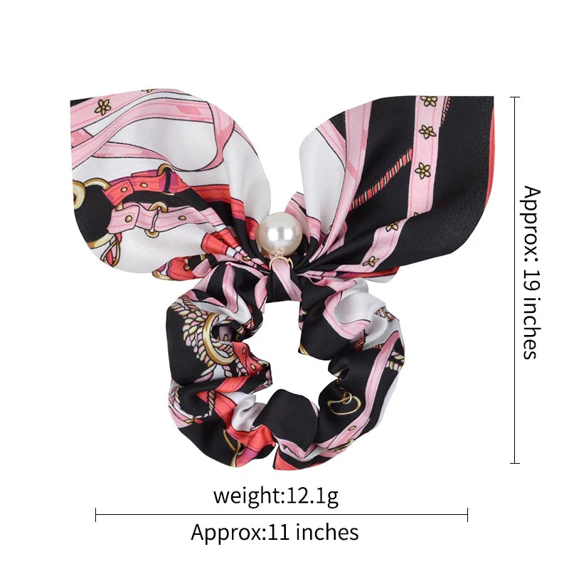 New Chiffon Bowknot Elastic Hair Bands For Women Girls Solid Color Scrunchies Headband Hair Ties Ponytail Holder Hair Accessorie