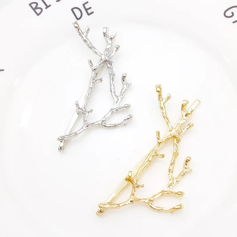 Korea Hair Accessories Fairy Antlers Branch Metal Clip Side Clip Hairpin Fashion Personality Princess Hairpin Wholesale Crown