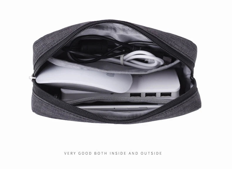 Travel Closet Organizer Case for Headphones Storage Bags Digital Portable Zipper Accessories Charger Data Cable USB Pouch