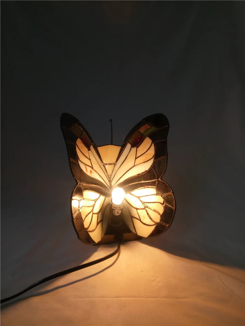 Tiffany turkish table lamp Retro Stained stained glass decor Light Hotel Table Lamp Bedroom Decoration bedroom butterfly lamp