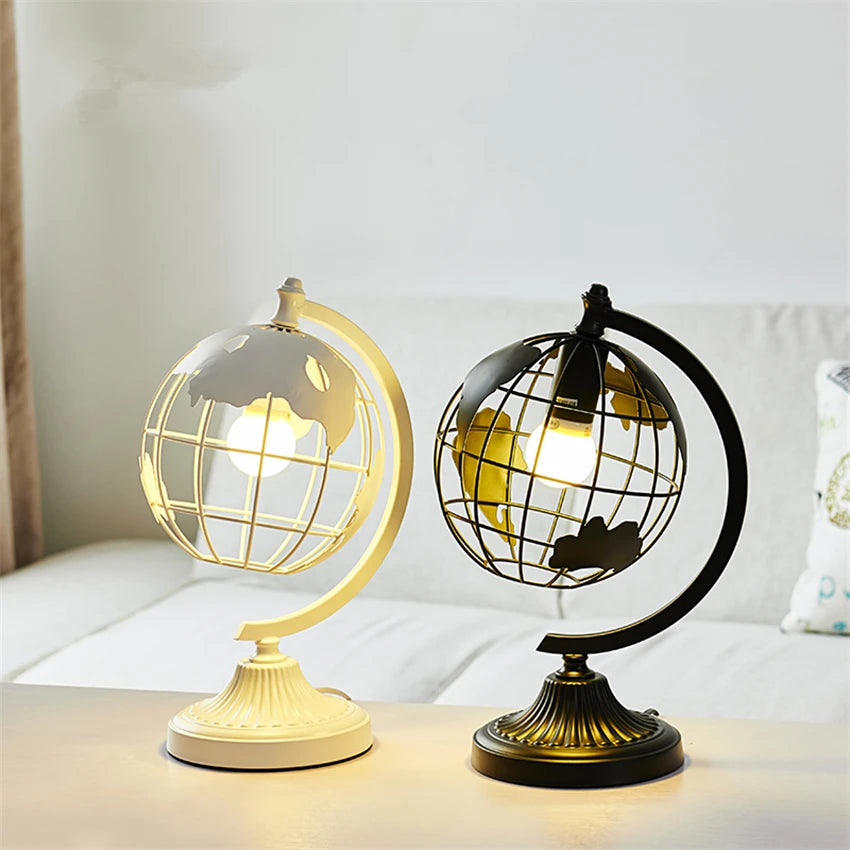 Nordic Modern Table Lamps Personality Minimalist Art Livingroom Bedroom Study Black White Globe Bedside Lamps Table Lights