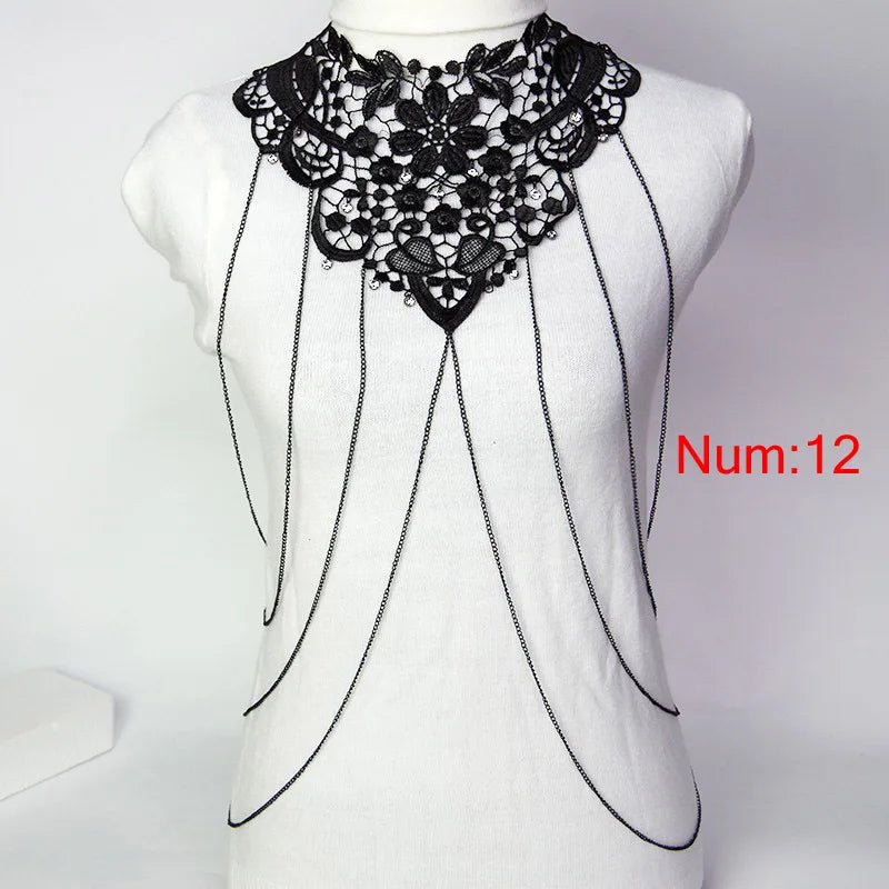 Fashion Chain Necklace Lace Flower Collares Sexy Women Lace Necklace 2017 Elegant Party summer jewelry