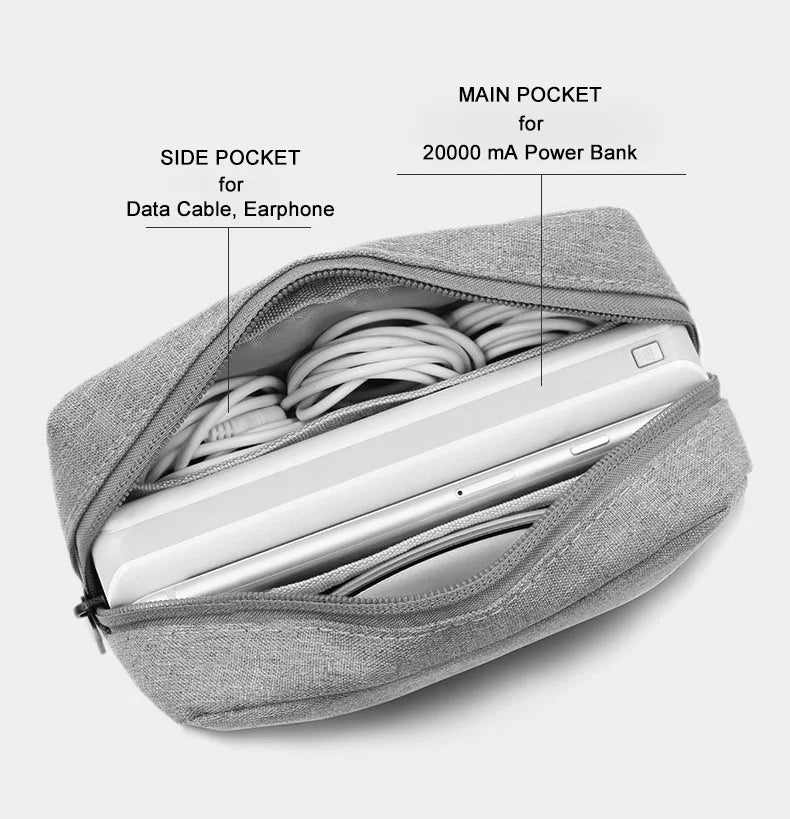 Travel Closet Organizer Case for Headphones Storage Bags Digital Portable Zipper Accessories Charger Data Cable USB Pouch