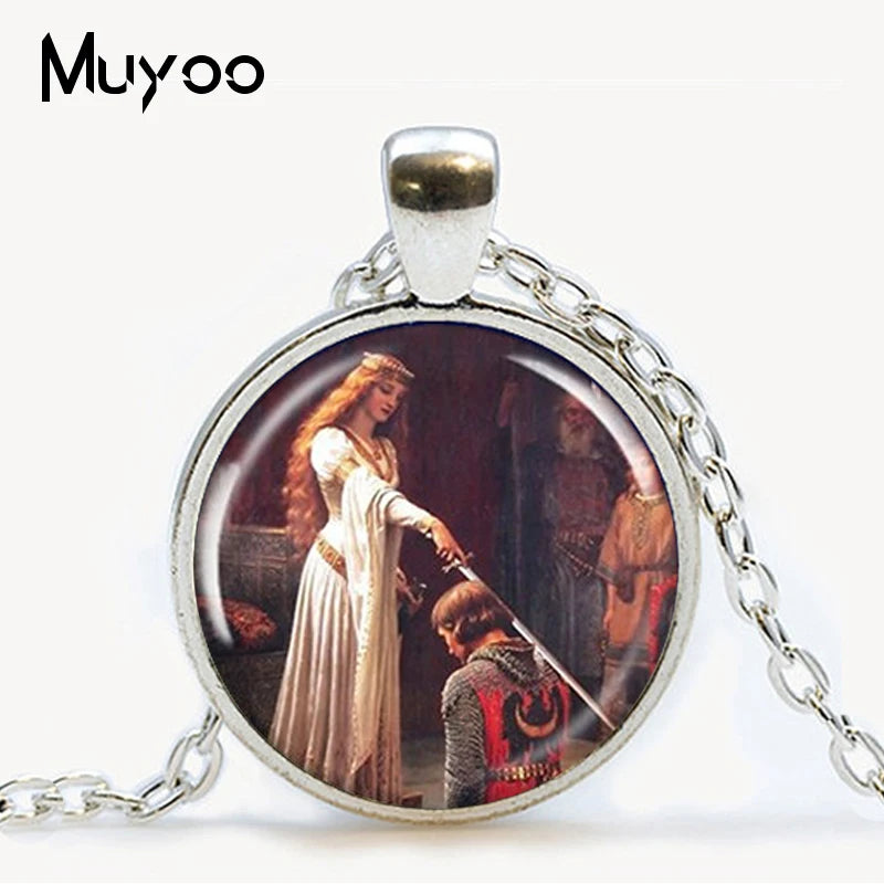 Fairy pendant necklace girl on bubble picture glass cabochon pendant necklace Mermaid Fashion chain neckless women jewelry