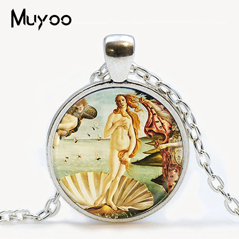 Fairy pendant necklace girl on bubble picture glass cabochon pendant necklace Mermaid Fashion chain neckless women jewelry