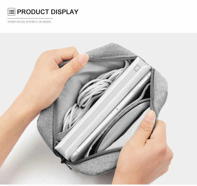 Travel Closet Organizer Case for Headphones Storage Bags Digital Portable Zipper Accessories Charger Data Cable USB Pouch