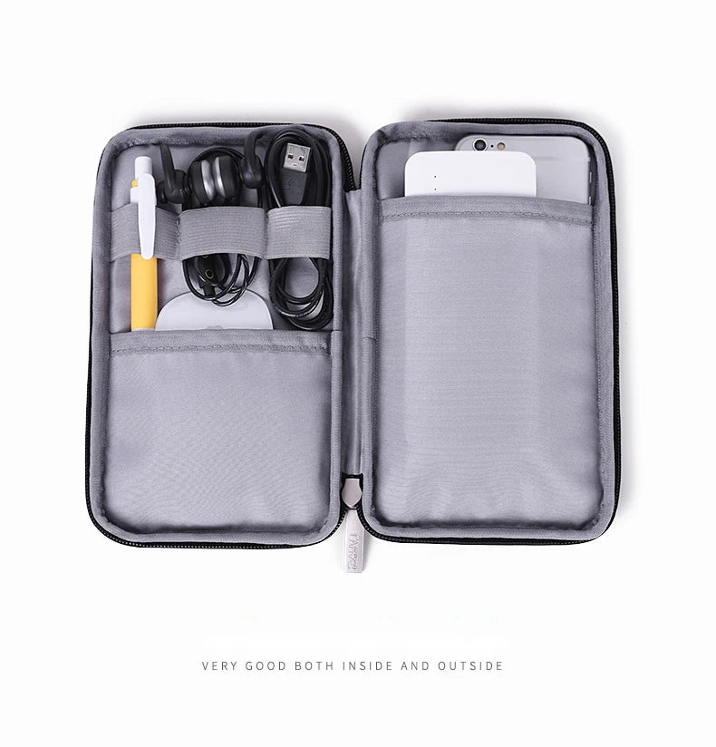 Travel Closet Organizer Case for Headphones Storage Bags Digital Portable Zipper Accessories Charger Data Cable USB Pouch