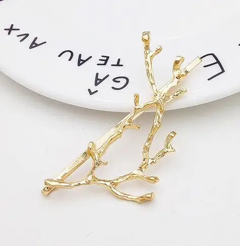 Korea Hair Accessories Fairy Antlers Branch Metal Clip Side Clip Hairpin Fashion Personality Princess Hairpin Wholesale Crown