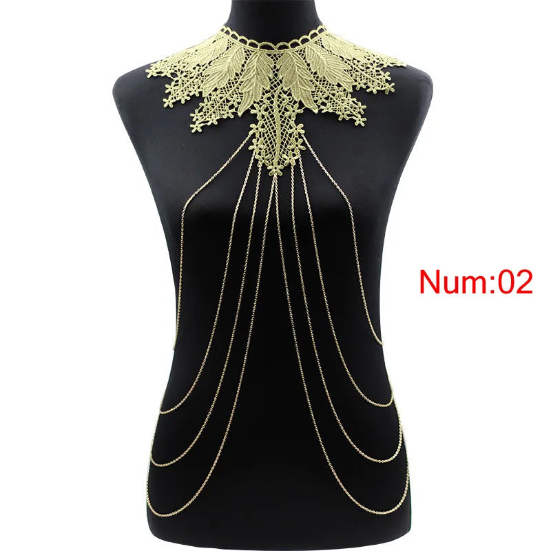 Fashion Chain Necklace Lace Flower Collares Sexy Women Lace Necklace 2017 Elegant Party summer jewelry