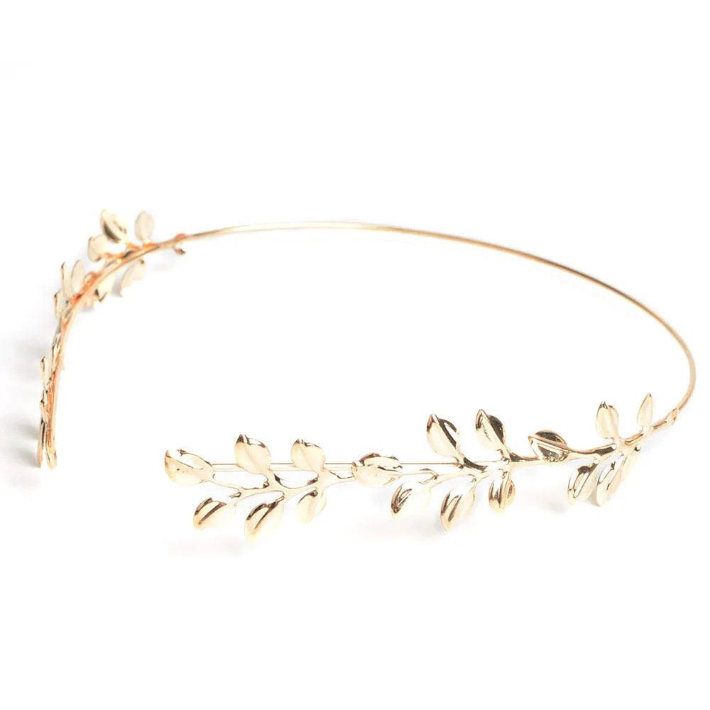 New retro baroque tiara headband Gold-color jewelry leaves Bridal hair accessories Head Band accessoire Cheveux Mariage