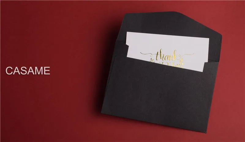48pcs Mini Gold Embossed Thank you Card Valentine Happy Birthday Christmas Party Wedding Invitations Letter Greeting Cards
