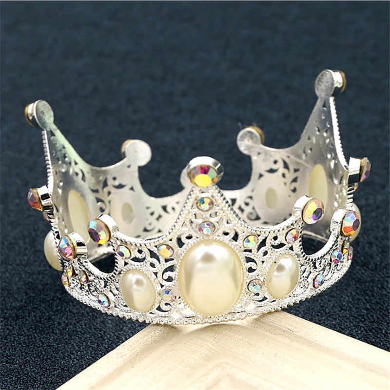 Cute Small Tiaras for Girls and Boys Little Crown Prom Birthday Cake Royal Diadem Hair ornament Bridal Jewelry Doll Decoration