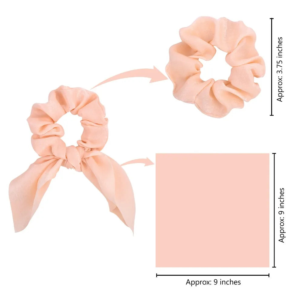 New Chiffon Bowknot Elastic Hair Bands For Women Girls Solid Color Scrunchies Headband Hair Ties Ponytail Holder Hair Accessorie