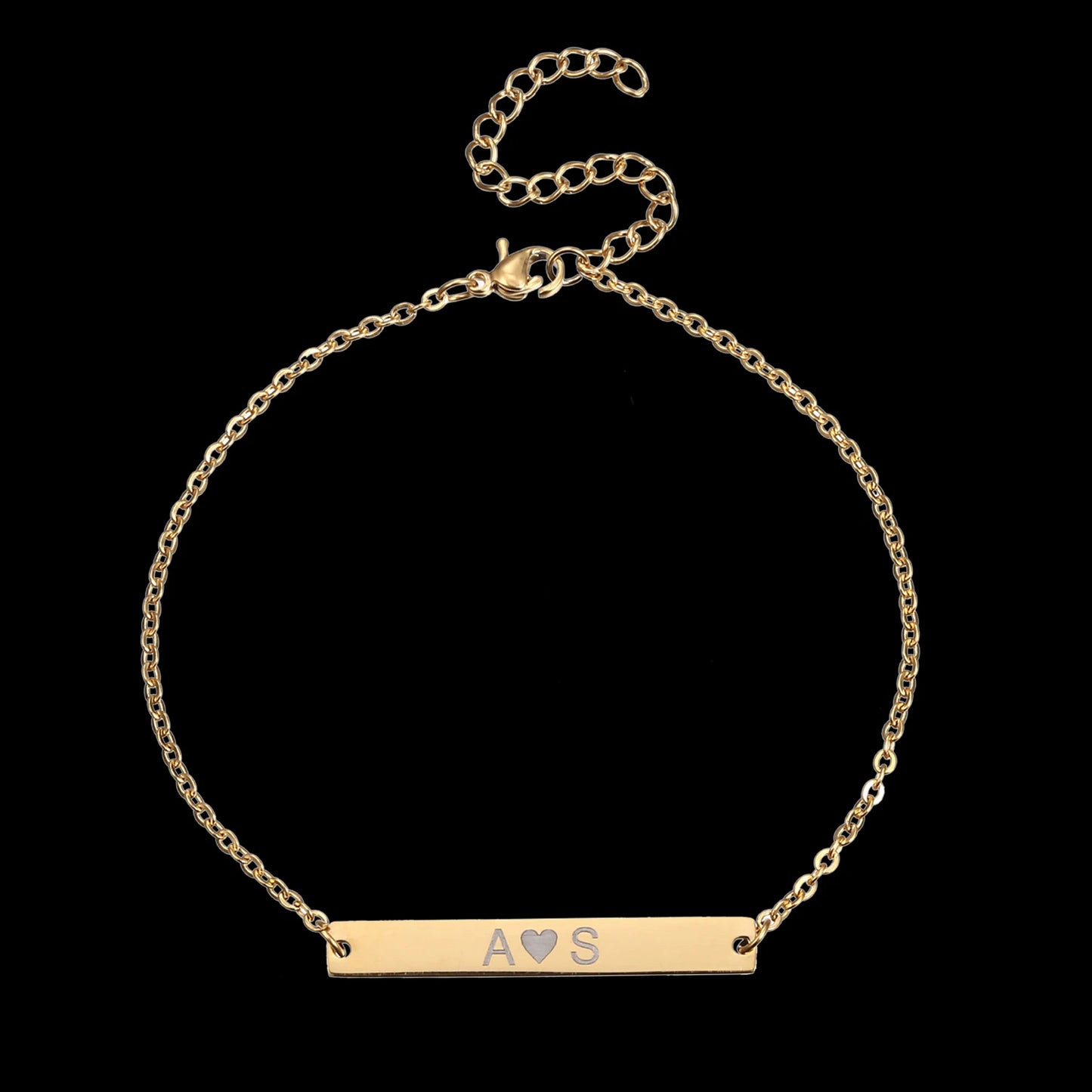 Customized Engrave Picture Letter Name Bracelet Chain Stainless Steel Bracelet Bangle For Couple Women Men Boy Girl Gift