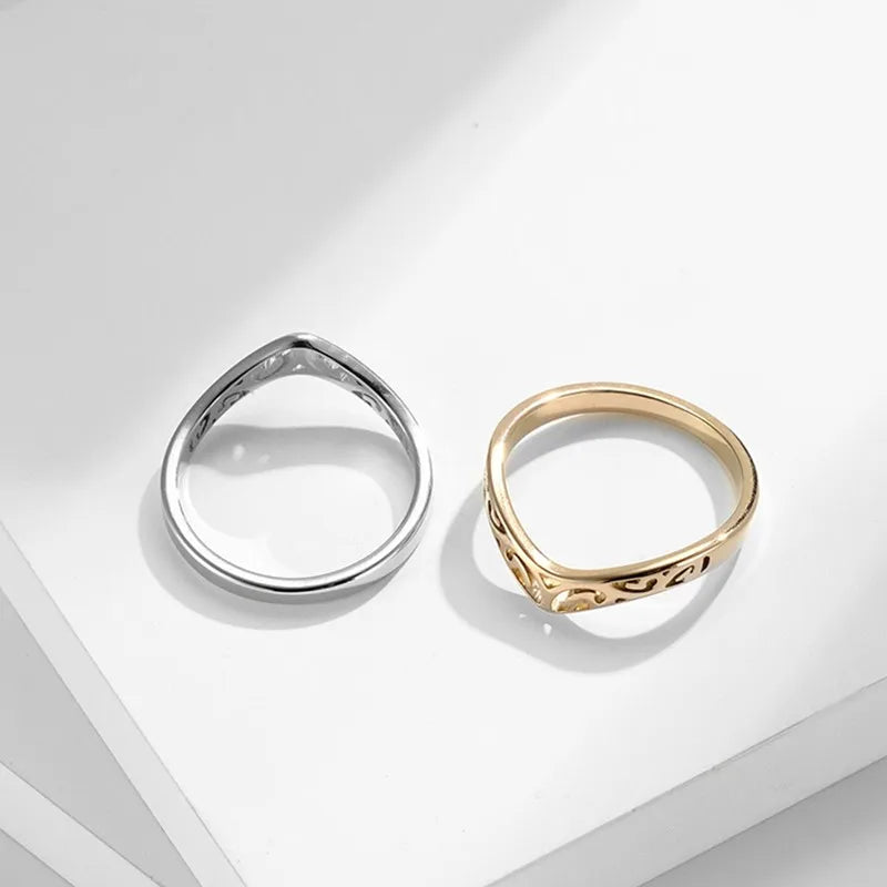 Contemporary and Modern Gold and Silver Chic Ring
