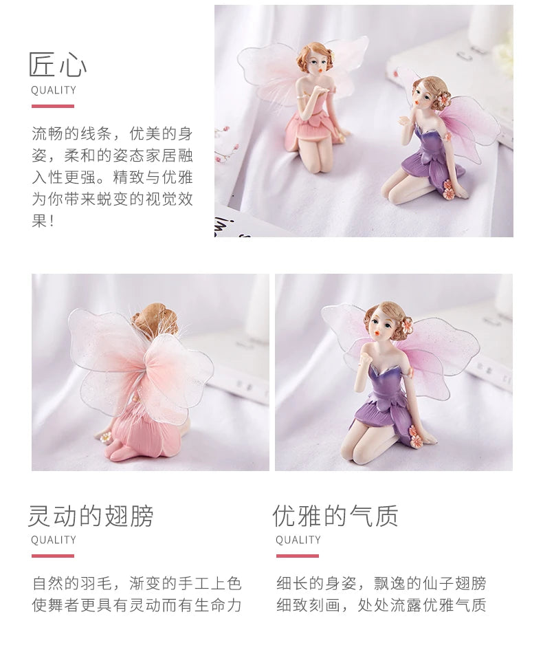 Fairy Girl Ornaments Cute Home Decoration Accessories Home Decor Miniature Figurines Miniature Garden