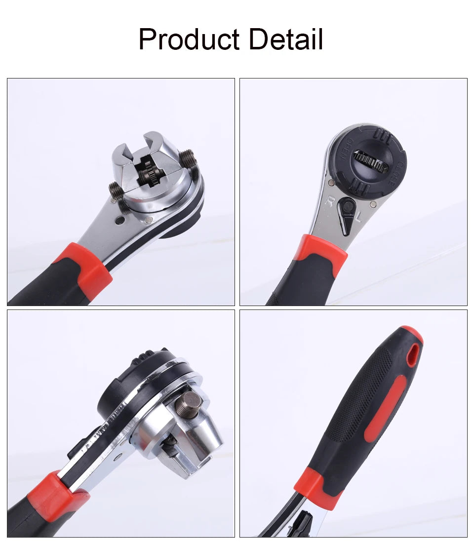 Multifunctional Ratchet Wrench Adjustable 6-22mm Screw Universal Adjustable Ratcheting Wrench Repair Hand Tools