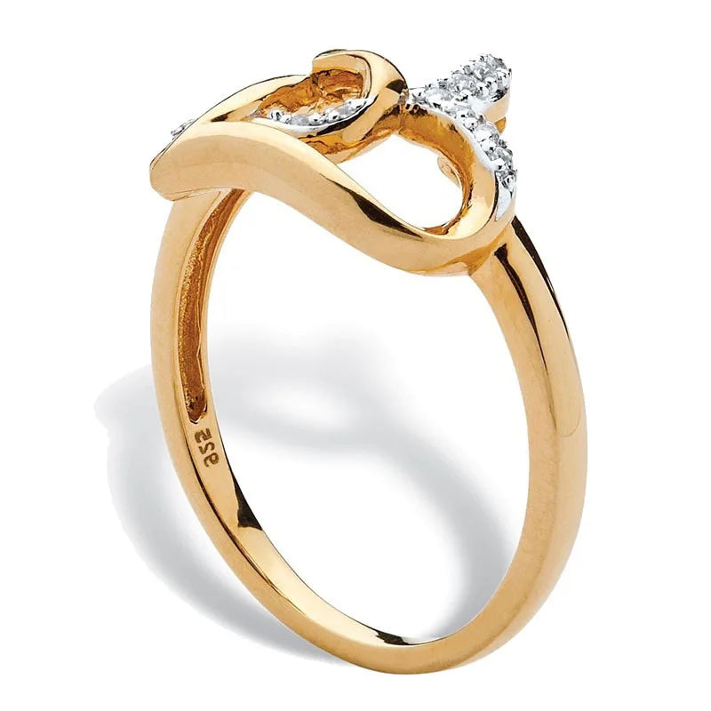 fashion Delicate Double Heart Finger Ring For Women CZ Zirconia Crystal Hollow Out Wedding Party Ring Gifts 2021