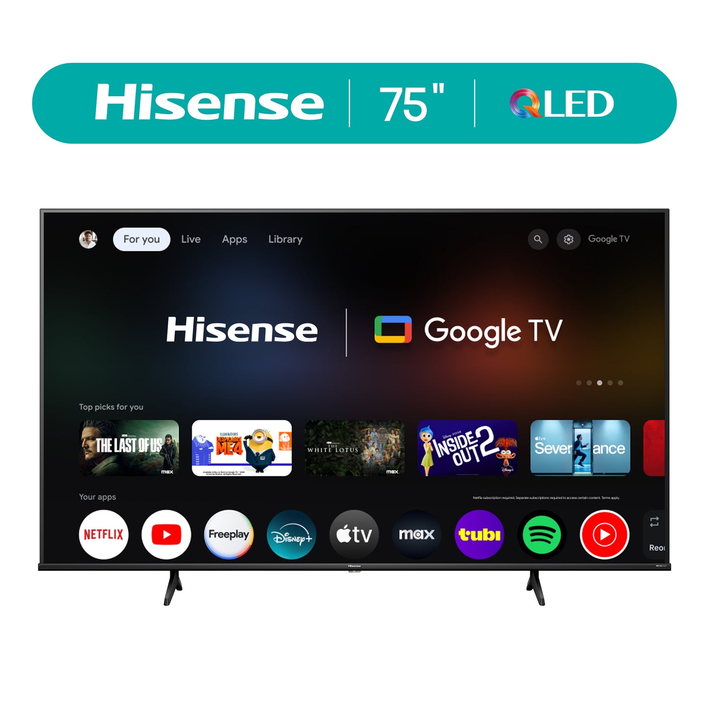 75-Inch Class QD6030G Series QLED Google Smart TV (75QD6030G, 2025 Model) - QLED, Dolby Vision, Dolby Atmos, Motion Rate 120, HDR 10+, Game Mode Plus