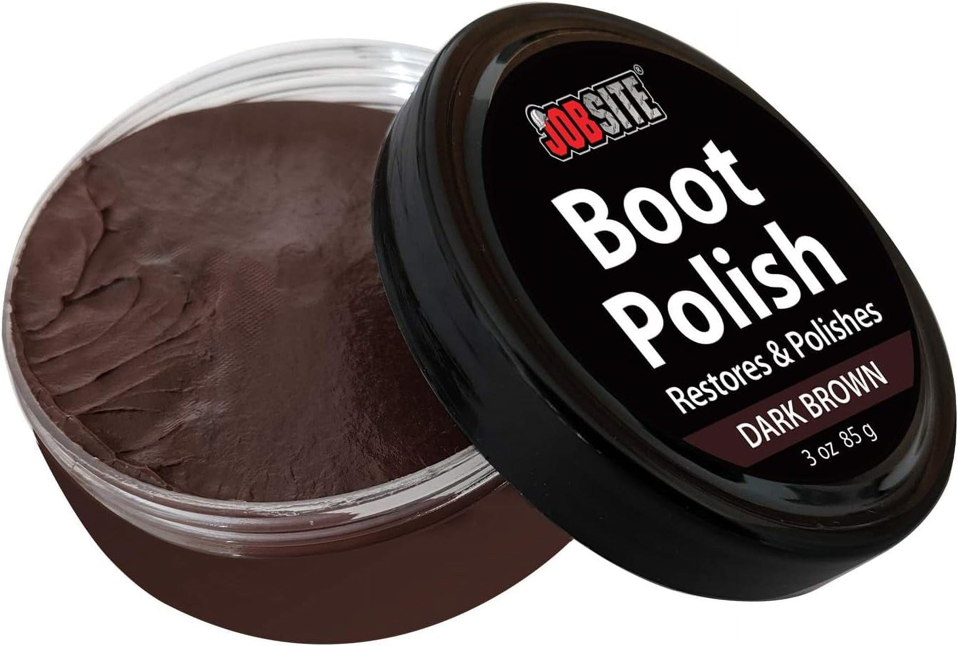 Premium Leather Boot & Shoe Polish Cream - Restores, Conditions & Polishes - Dark Brown - 3 Oz