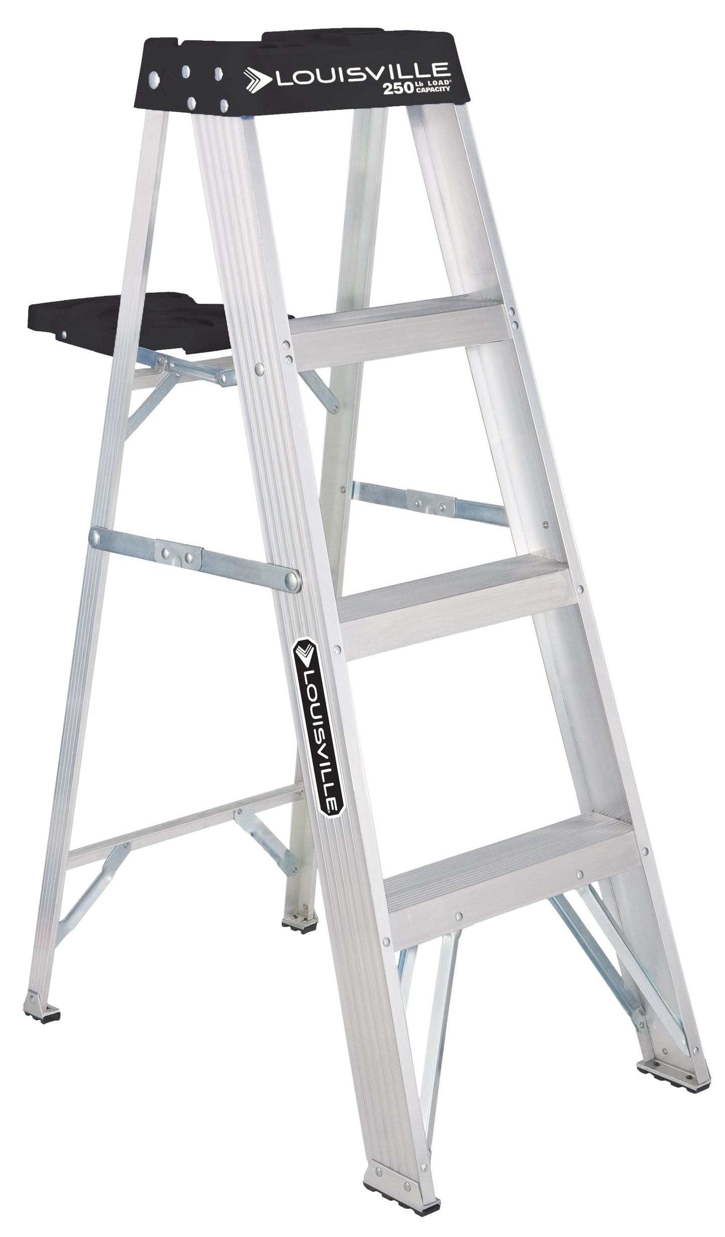 4' Aluminum Step Ladder, 250-Lb Capacity, W-2112-04S