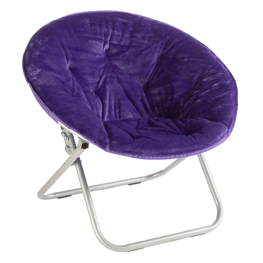 Faux Fur Folding Chair, Purple
