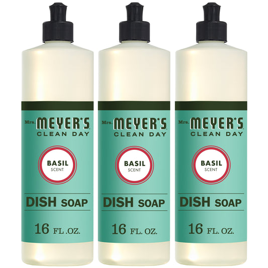 Mrs. Meyer’S Clean Day Liquid Dish Soap, Basil, 16 Ounce Bottle (Pack of 3)