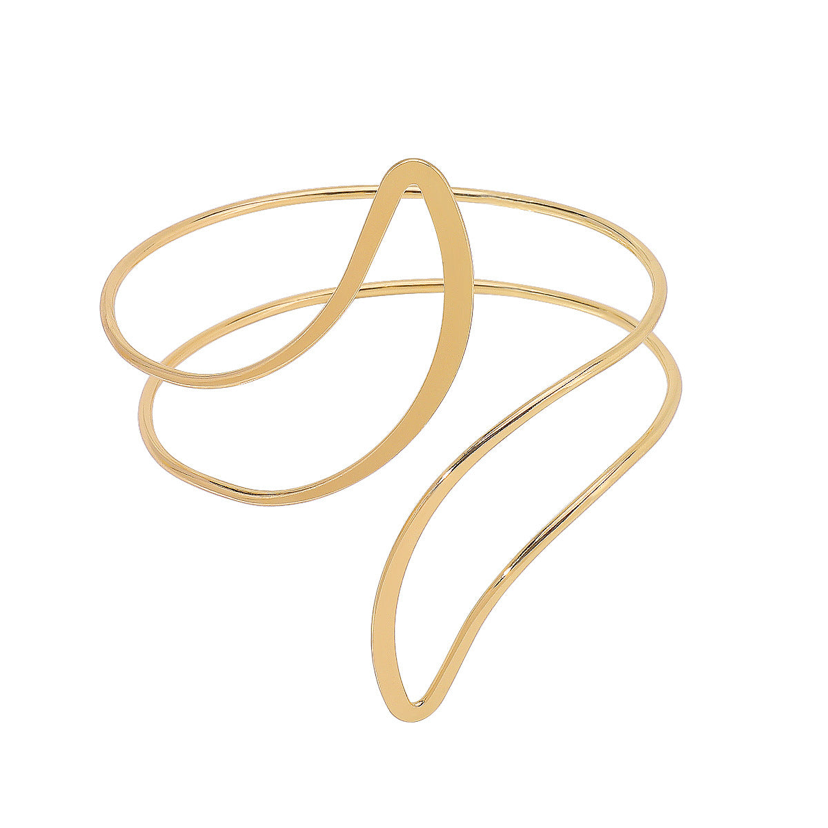 Lacteo Trendy Geometric Twisted Cuff Bracelet On The Upper Arm for Women Water Drop Shape Bangles Adjustable Jewelry Party Girls