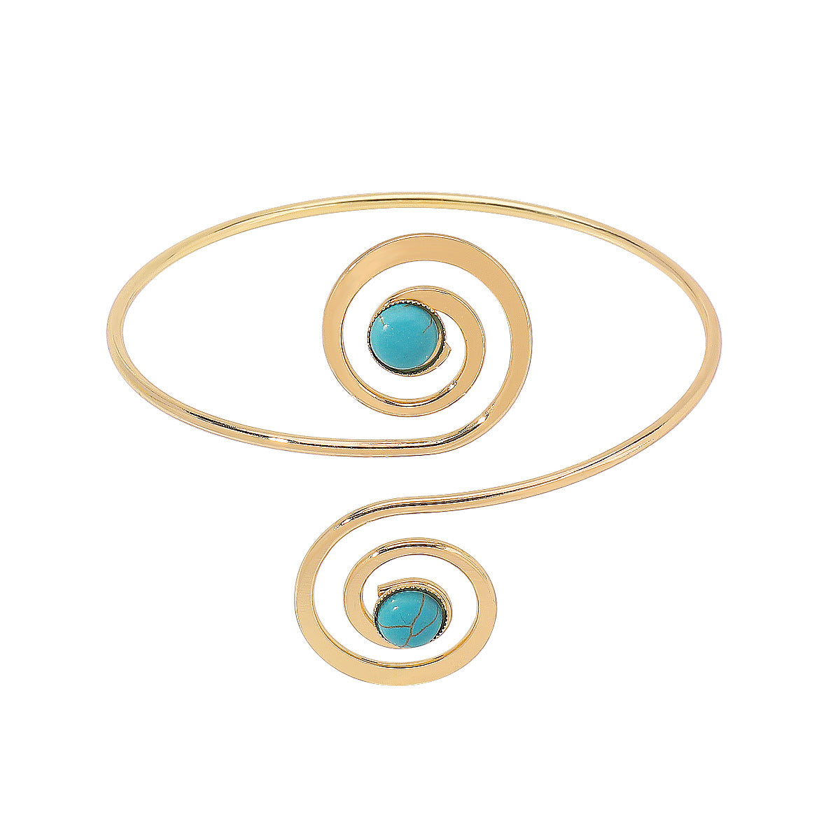 Lacteo Trendy Geometric Twisted Cuff Bracelet On The Upper Arm for Women Water Drop Shape Bangles Adjustable Jewelry Party Girls