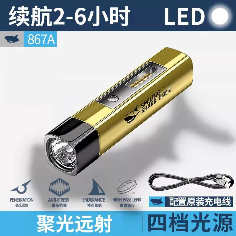 Power Torch Small Ultra-Long Life Battery Portable Remote Mini Charging Super Bright Outdoor Xenon Lamp Led for Students