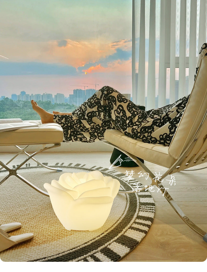 Nordic petal LED floor lamp living room bedroom flower lamp modern warm personalized decorative table lamp