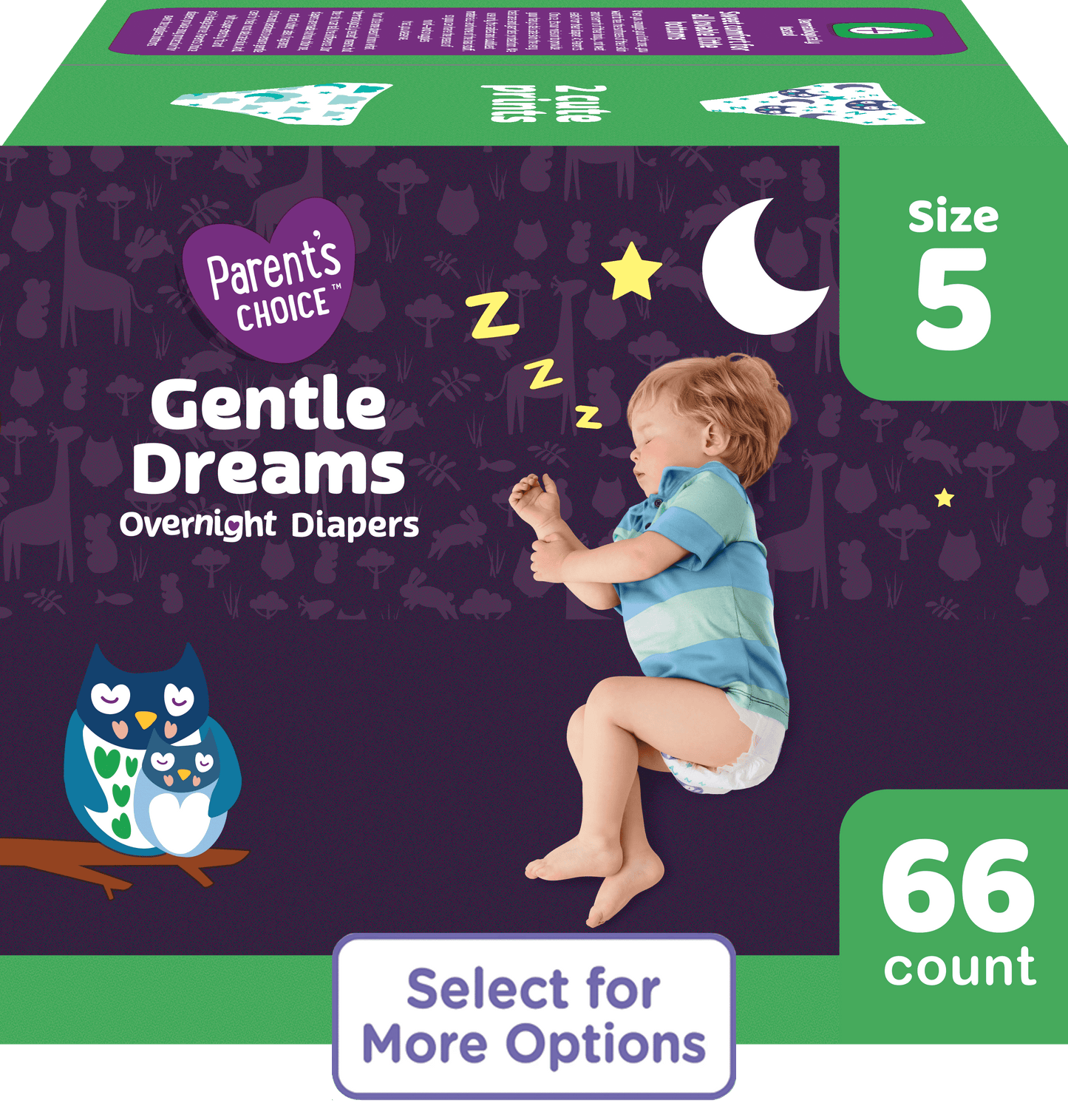Gentle Dreams Overnight Diapers Size 5, 66 Count (Select for More Options)