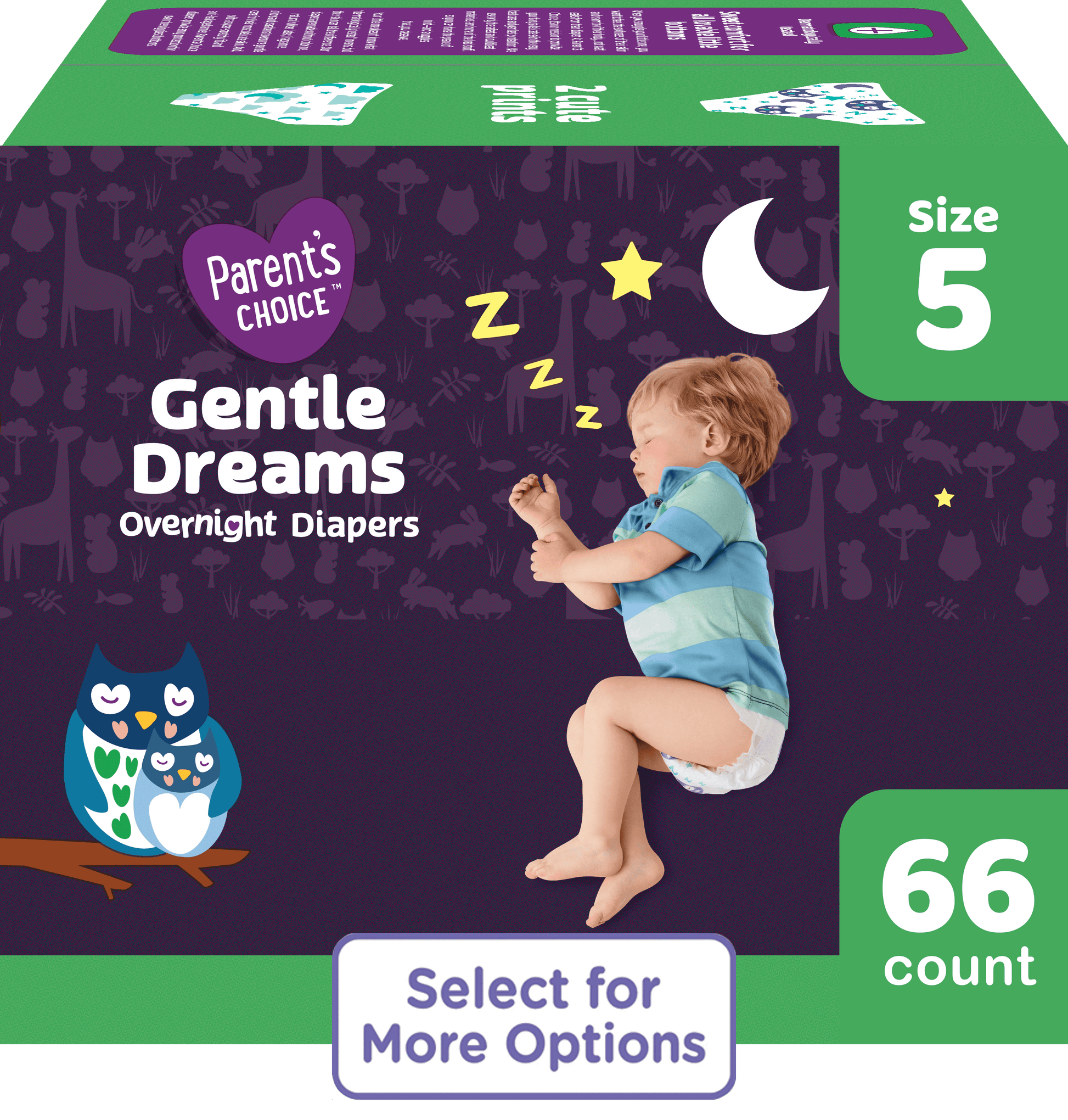 Gentle Dreams Overnight Diapers Size 5, 66 Count (Select for More Options)