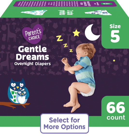 Gentle Dreams Overnight Diapers Size 5, 66 Count (Select for More Options)