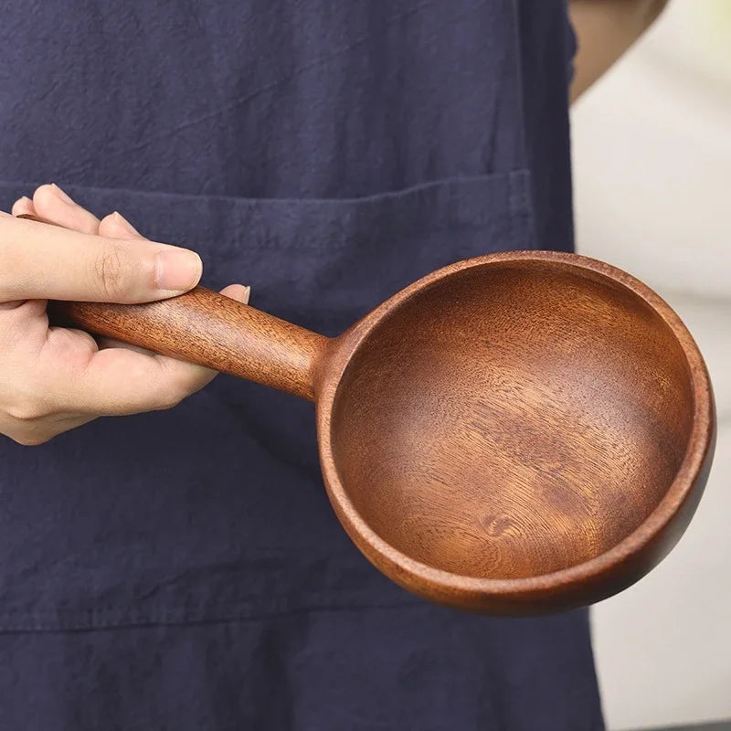 Kitchen Bar Utensils, Wooden Cutlery, Bowls, Spoons, Forks Set, Can be Used for Travel, Picnic, Portable Eco-friendly, Chunky