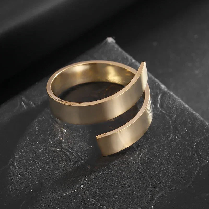 Stainless Steel Angel Wing Ring Open Adjustable Feather Ring for Men Women Couple Fashion Jewelry Anniversary Gift