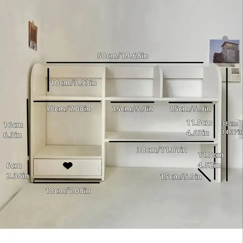Desk Organizer with Drawer - Storage Box for Office/School Supplies & Makeup, Plastic Desktop Organizer