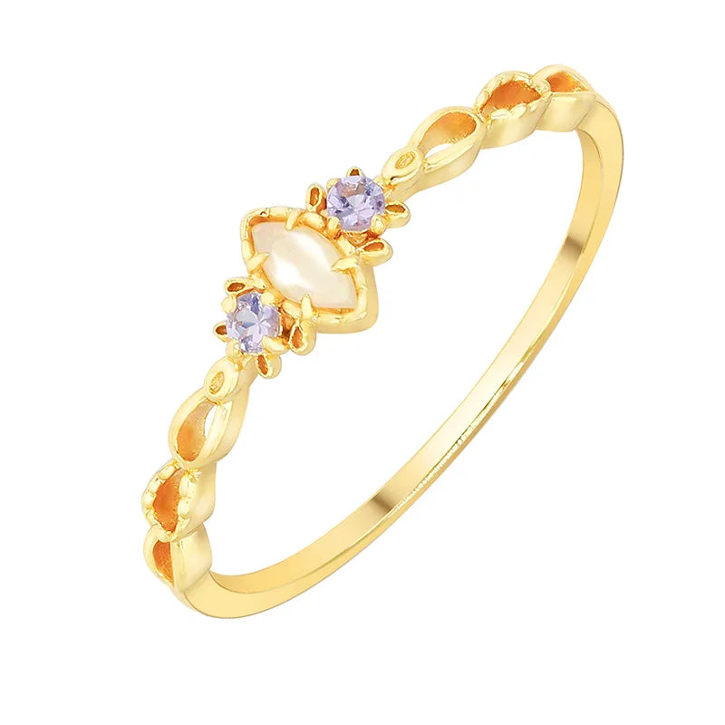 Natural Opal Ring For Women Gemstone 925 Sterling Silver Gold Filled Fine Jewelry
