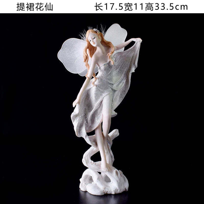 Fairy Beauty Angel Ornaments Resin Doll Cute Girl Wedding Gift Decorative Home Accessories Things For Room Decoration