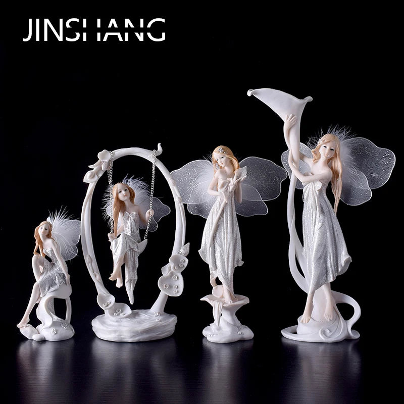 Fairy Beauty Angel Ornaments Resin Doll Cute Girl Wedding Gift Decorative Home Accessories Things For Room Decoration