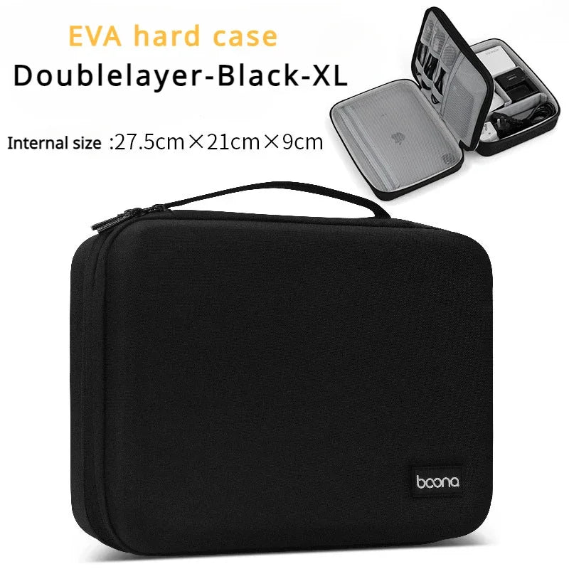 Travel Electronics Accessories Storage Bag Large Capacity Tablet Hard Data Cable Organizer Box Eva Hard Protective Case 